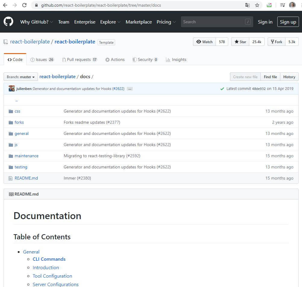 documentaction boilerplate